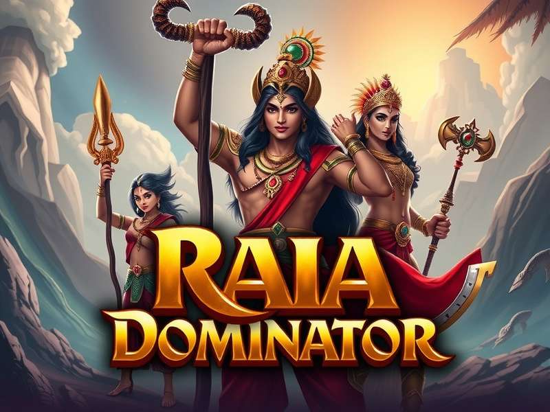 Raia Dominator game banner featuring Indian mythology characters